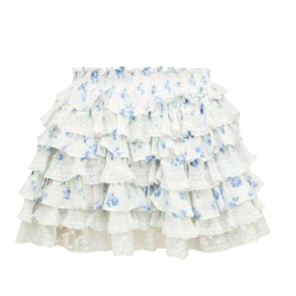 NEW LOVESHACKFANCY CITRON mini Skirt In Ashen Blue size XL